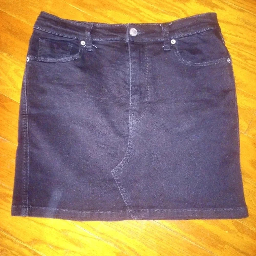 We the Free black denim skirt